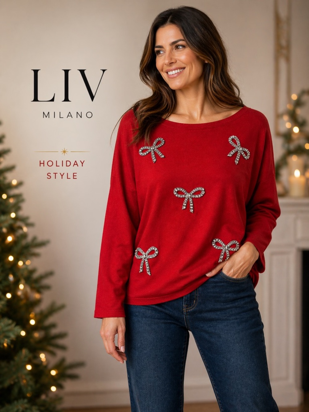 Milano Vibrant Red Knitwear med‎